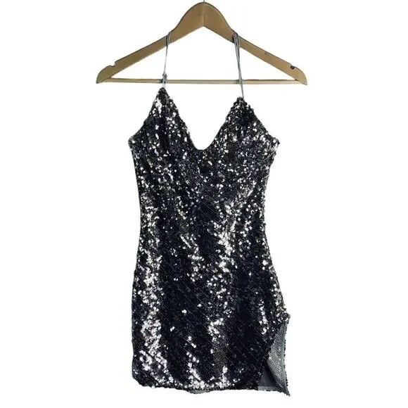For Love and Lemons Showtime Sequin Mini Dress Womens Small Multicolor NWT $255 - Picture 6 of 13